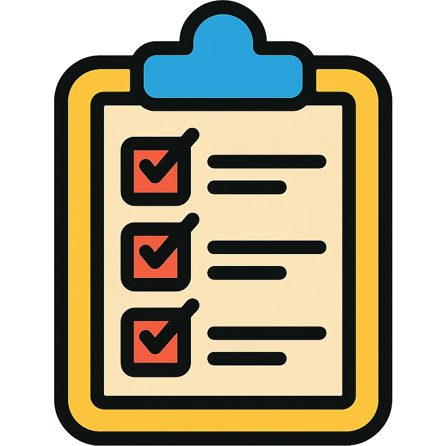 colored checklist icon with beige background, quick task aesthetic emoji