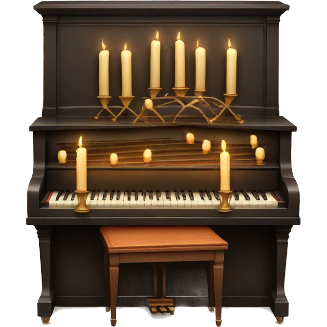 vintage piano with candles on top emoji