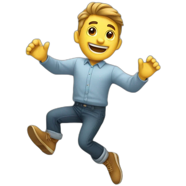 developer jumping and giving himself a high five emoji