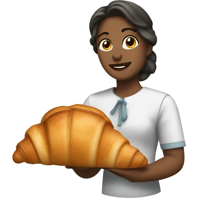 Maria with a croissant  emoji