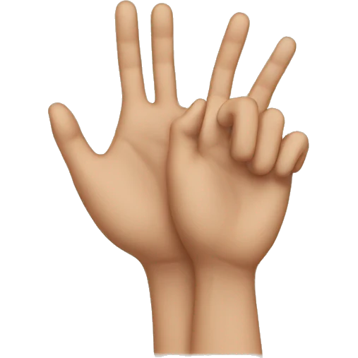 two hands making a heart with their index and middle fingers emoji