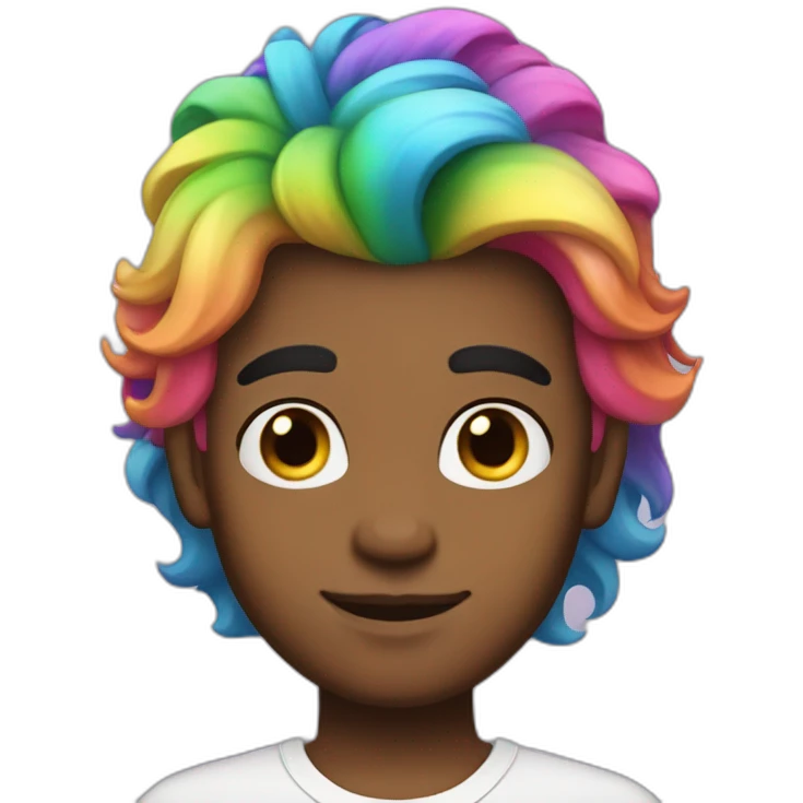 Posh-boy-with-rainbow-unicorn-hair emoji