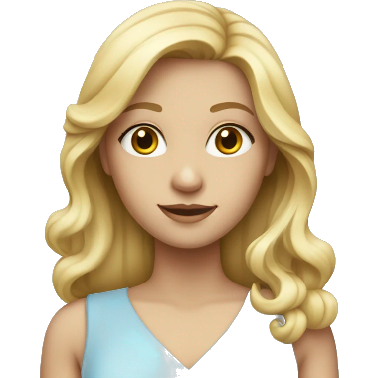 A blonde girl wearing a light blue dress emoji