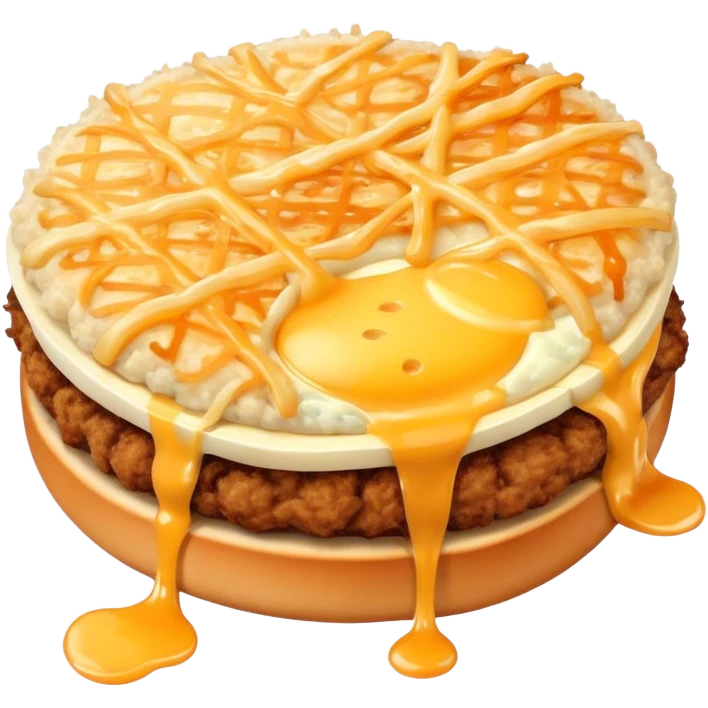 breaded meat with onion and cheese on top emoji