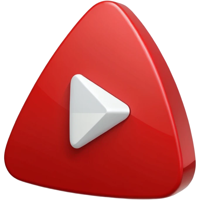 YouTube logo, classic red play button emoji