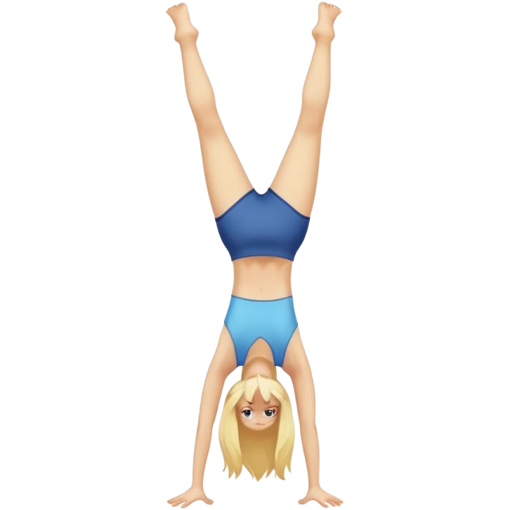 blonde girl doing a handstand  emoji