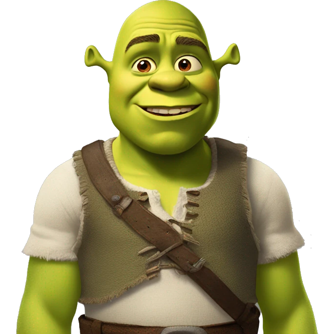shrek rise his hand, eyes close emoji