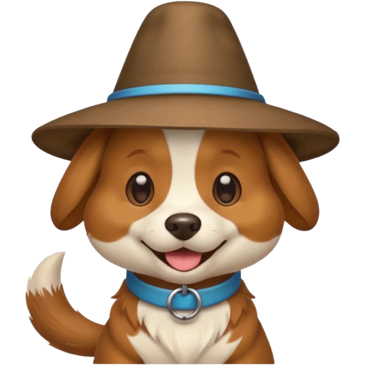 Dog wearing spinning hat  emoji