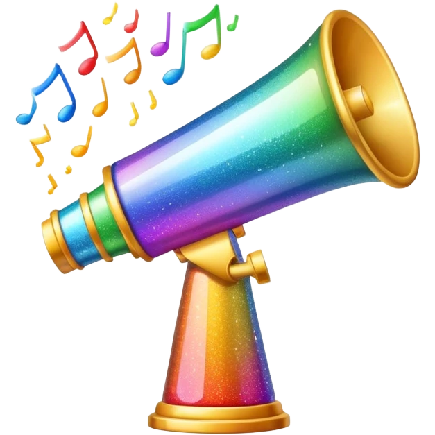  megaphone with sparkles and a growth chart. emoji