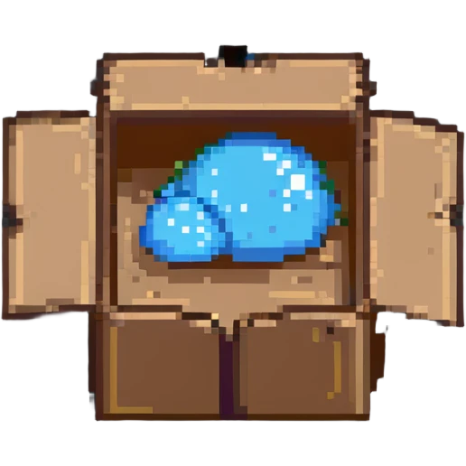 emoji of sleeping box, box is brown colored, open and empty, with a tiny Zzz bubble emoji