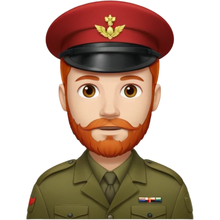 male soldier red hair style and bead emoji