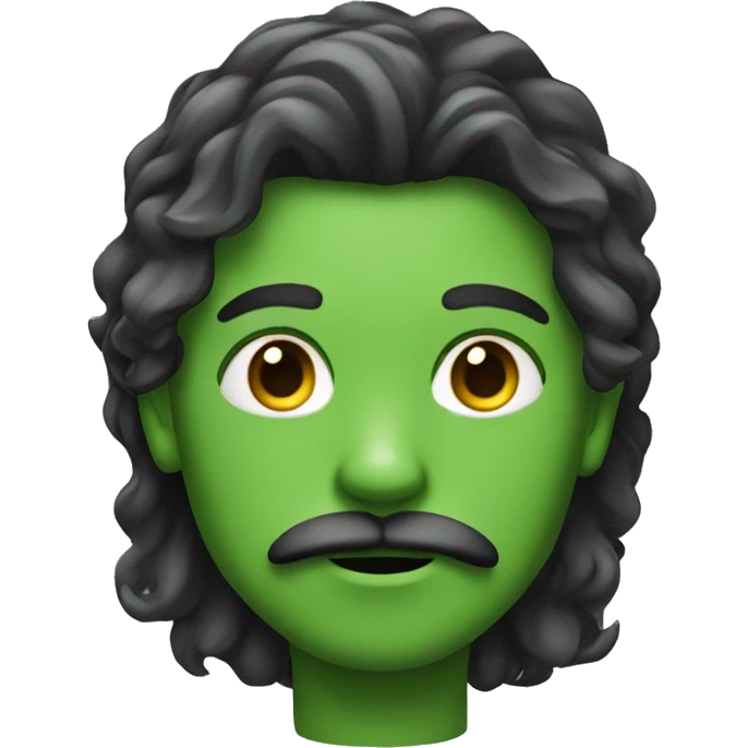 boy green skin with moustache and long hair emoji