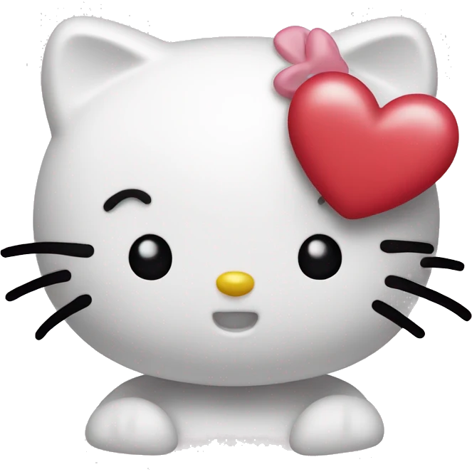 hello kitty with heart emoji