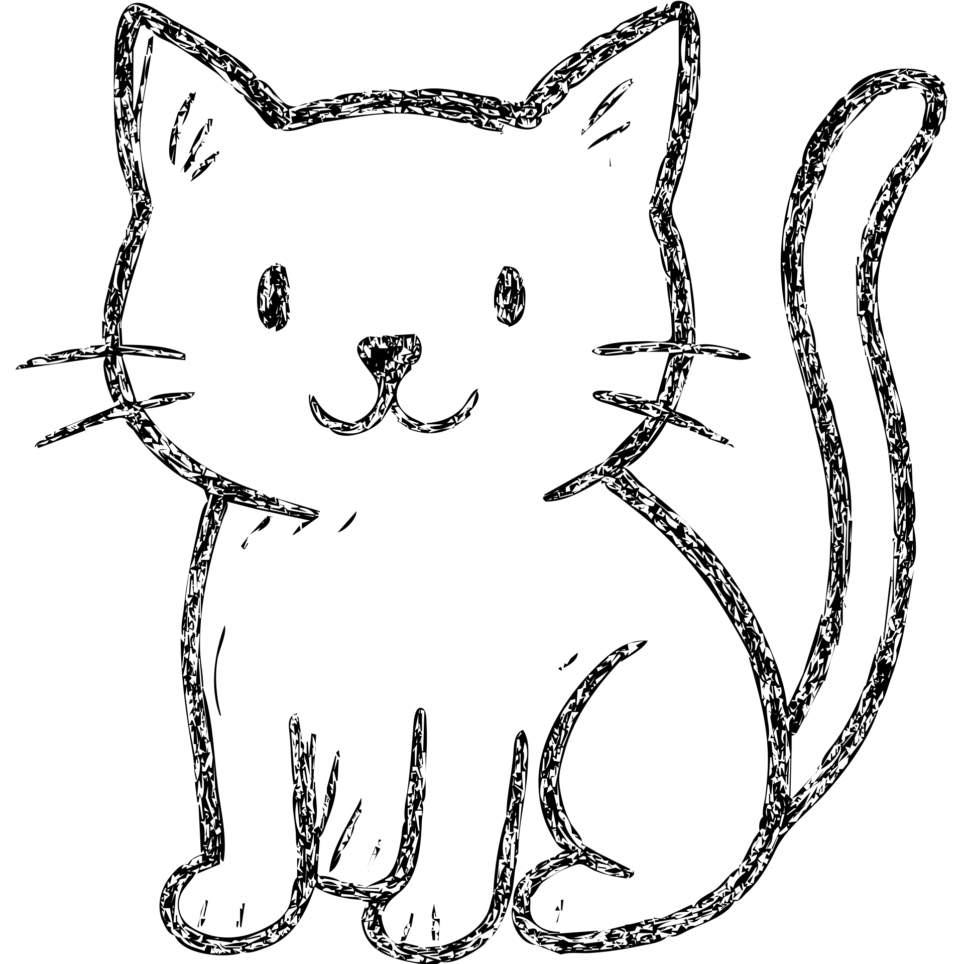hand-drawn outlined cat icon emoji