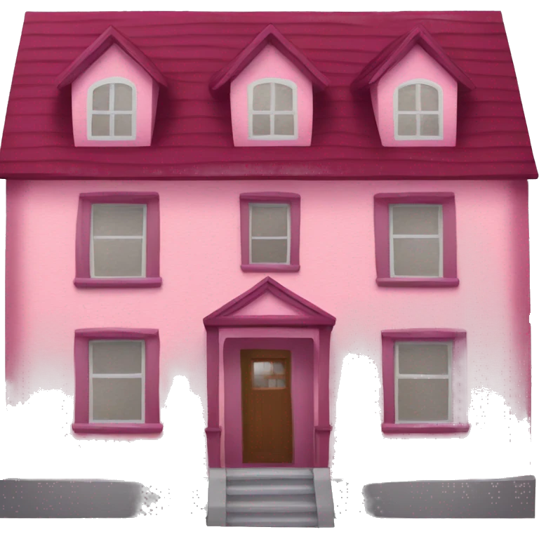 Burgundy pink house  emoji