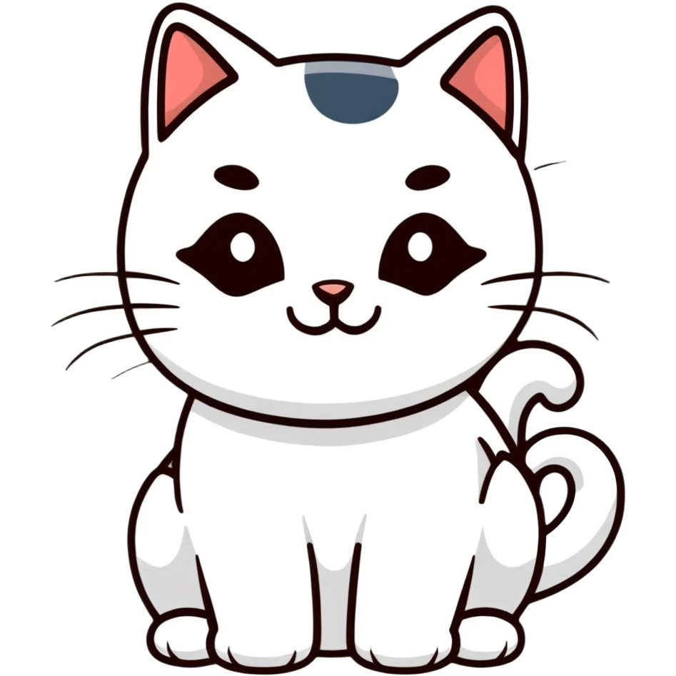 smiling white cat emoji