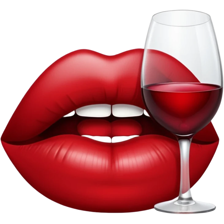 Red wine lip mark emoji png emoji