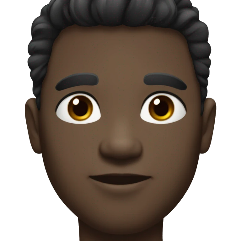 portrait of black hair male, whit skin emoji