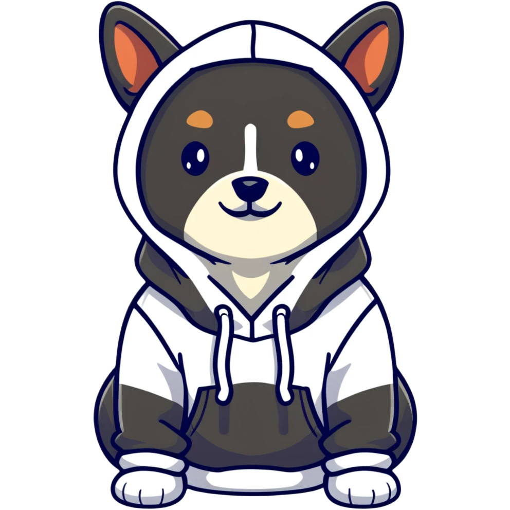 Dog wearing a hoodie  emoji