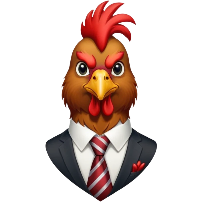 rooster wearing a necktie emoji
