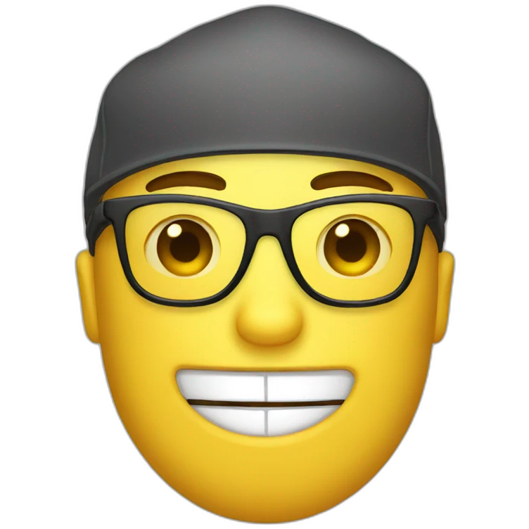 cap and glasses emoji
