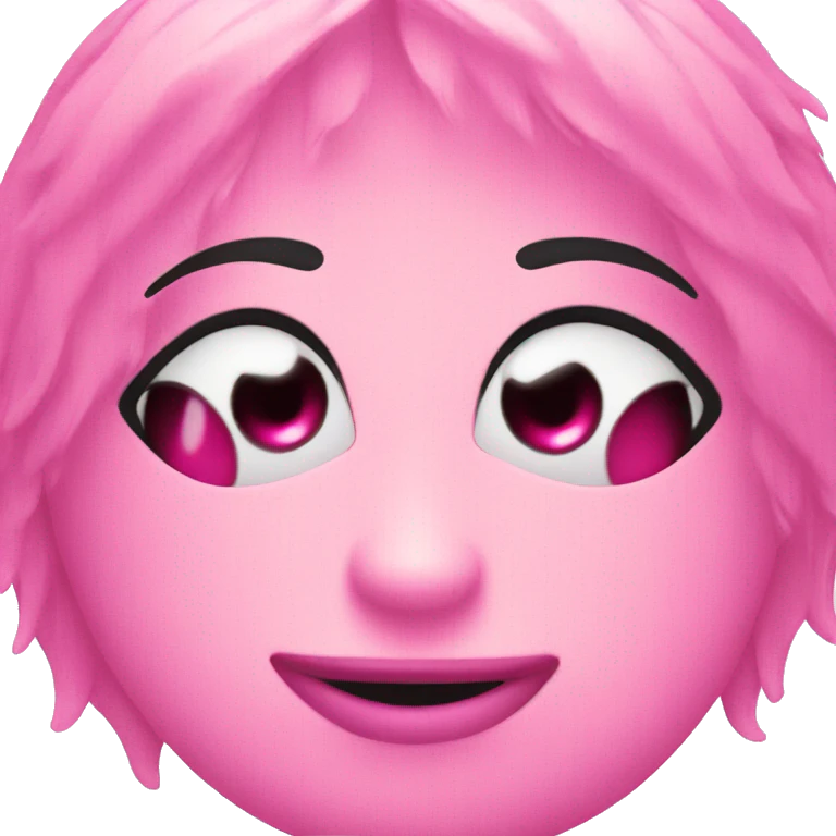 Pink smiley face with lashes  emoji
