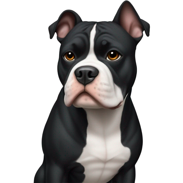 99% Black American Bully with white chin emoji