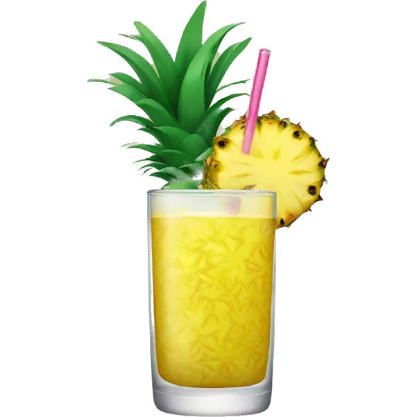 yellow pineapple drink in a highball glass emoji