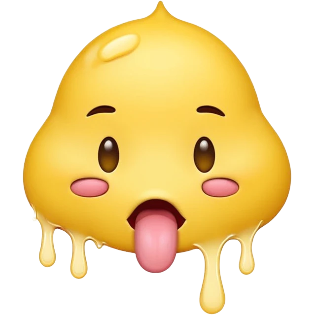 yellow emoji with its eyes closed and tongue hanging out its mouth dripping with white colored saliva emoji