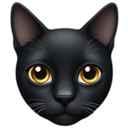 black cat with white around the eye emoji