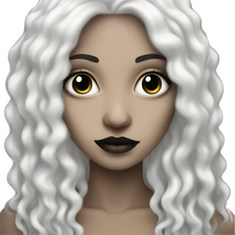 White hair white skin gothic woman emoji