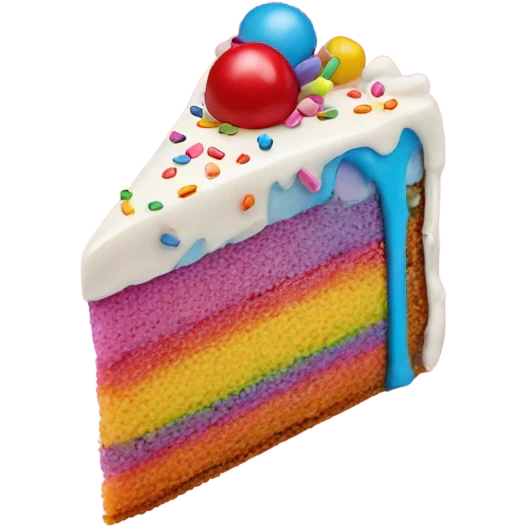 slice of cake with rainbow sprinkles  emoji