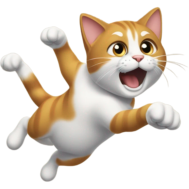 Cat jumping to attack someone  emoji