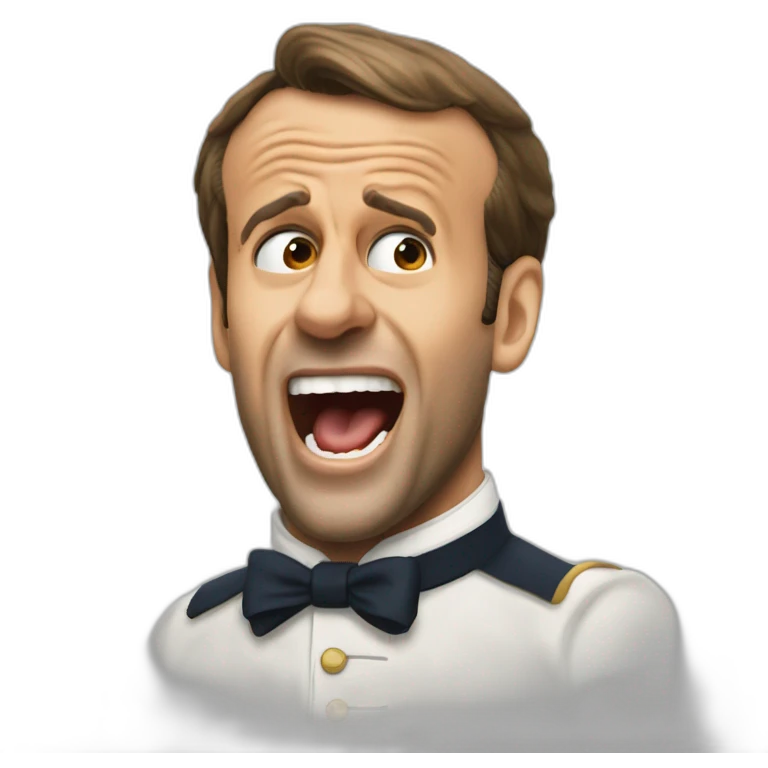 emmanuel macron barking emoji