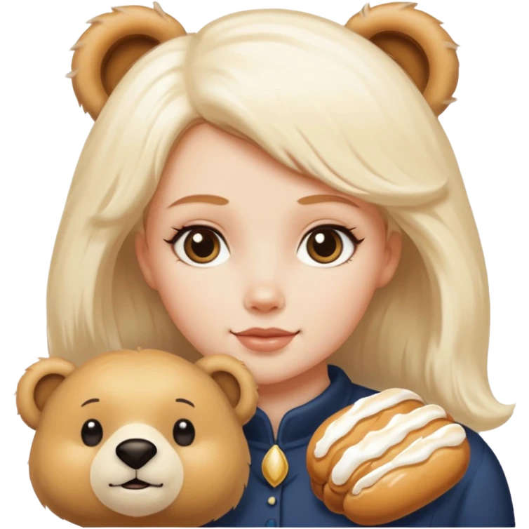 Butterscotch éclair and white girl bear combined  emoji