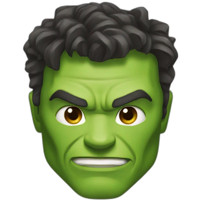 Iron Man who looks like the Hulk emoji