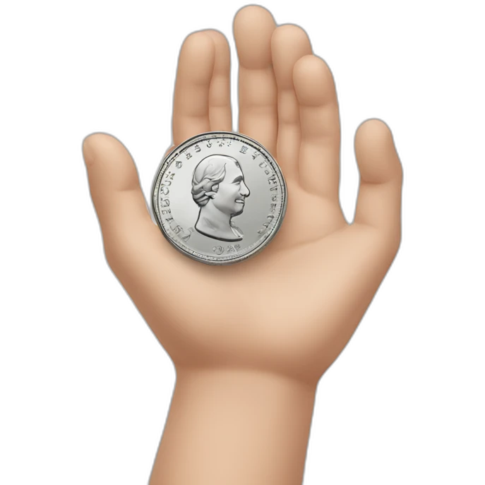 hand and coin emoji