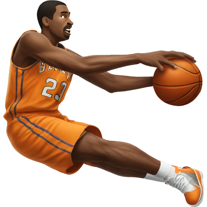 A basketball player dunking a ball emoji