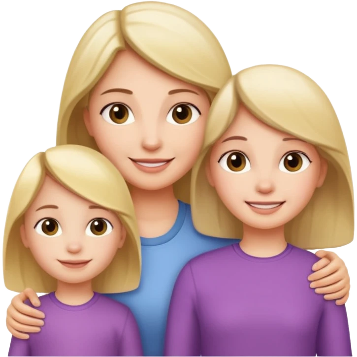 a little girl and her mother standing together, both with similar appearance emoji
