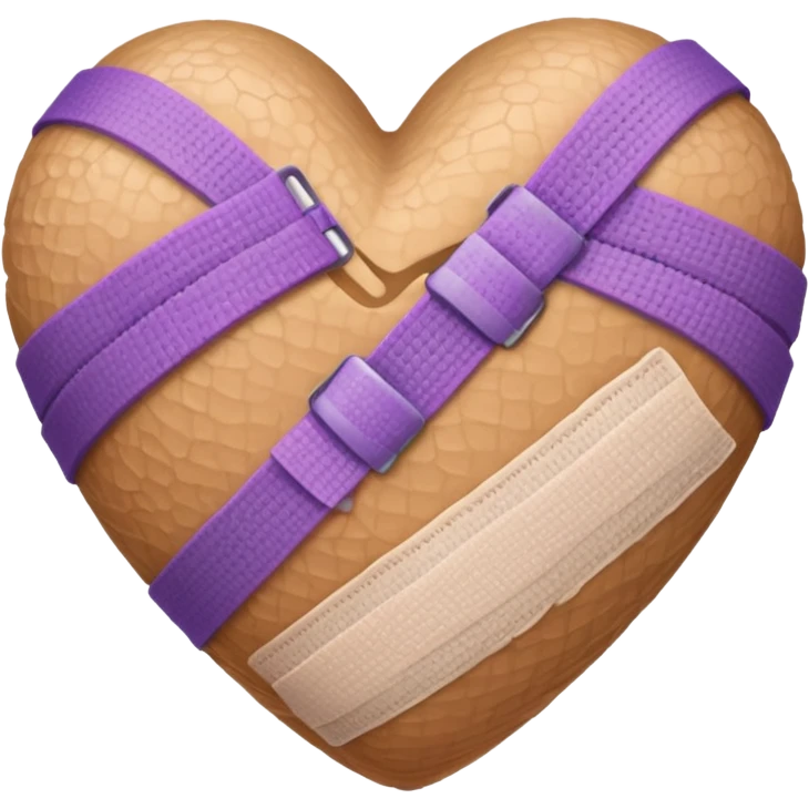 heart with subtle purple colour bandaged  emoji