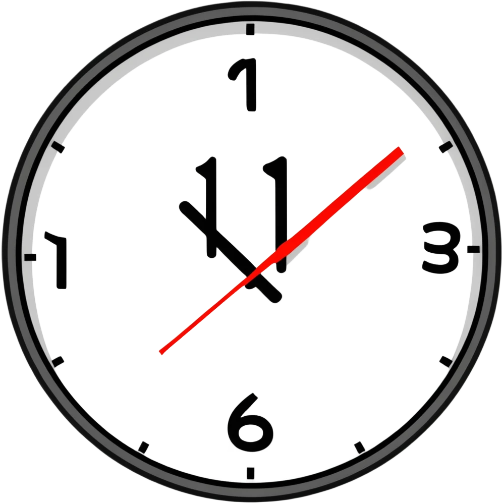 emoji with black background, '11:11' in red digital clock numbers, circular shape, no extra elements emoji