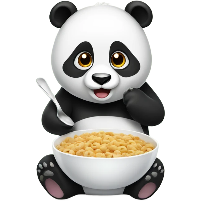 Panda eating cereal emoji
