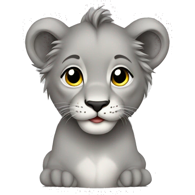 Baby lion grey emoji