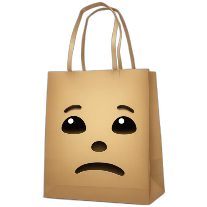 shopping bag sad emoji
