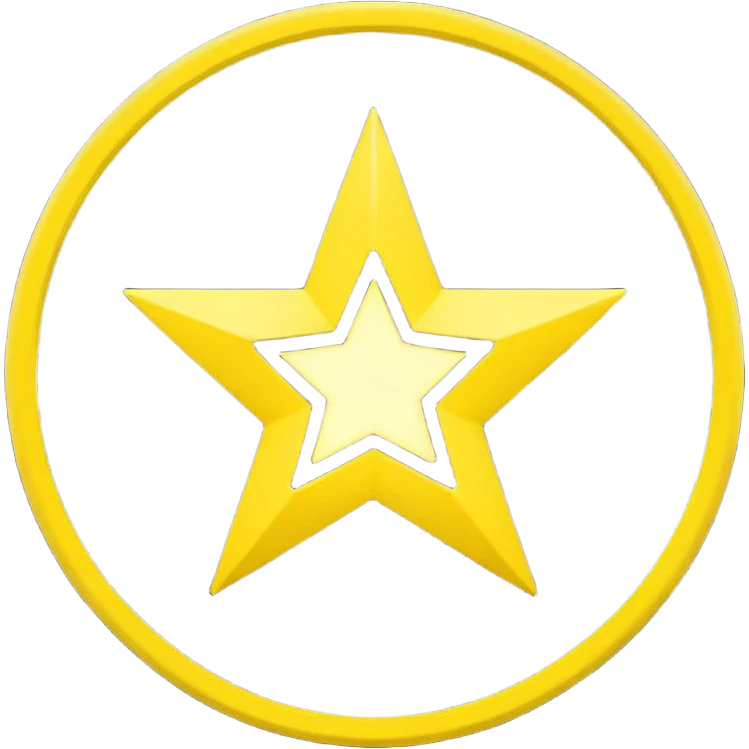 Black star in yellow circle ( snap star) emoji