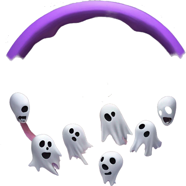purple portal with ghosts, Skeletons leaving out of it emoji