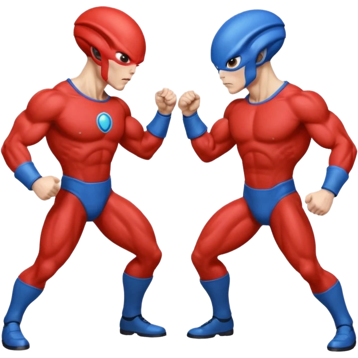 
two alien sparring, red uniform and blue unidorm
 emoji