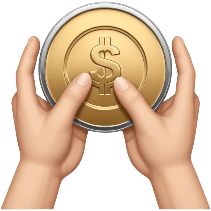 two hands passing a coin, no text emoji