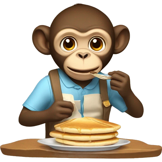 Monkey eating pancakes emoji