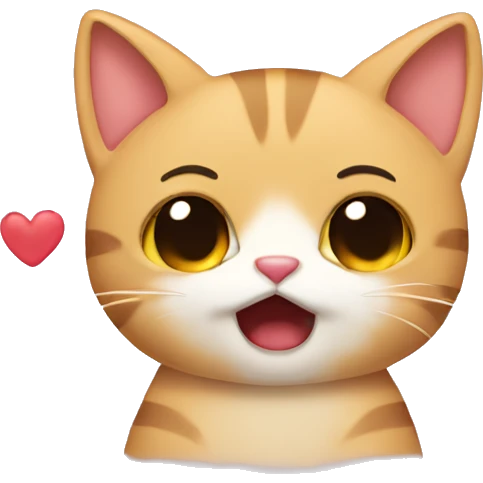 Cat crying hearts emoji